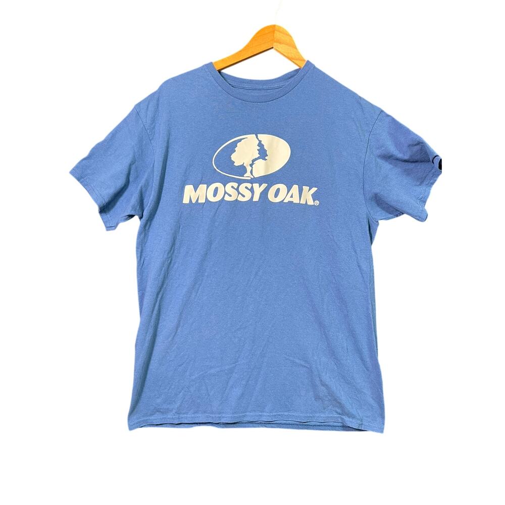 Mossy Oak Mens L Blue Graphic T-Shirt Short Sleeve Hunting Tee